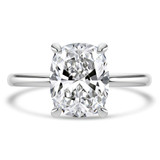2 3/5 CTW Cushion Lab Created Diamond  Hidden Halo Solitaire with Accents Engagement Ring in 14K White Gold (MD250406)