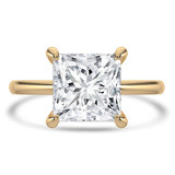 2 9/10 CTW Princess Lab Created Diamond  Hidden Halo Solitaire with Accents Engagement Ring in 14K Yellow Gold (MD250408)