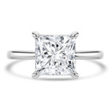 2 5/8 CTW Princess Lab Created Diamond  Hidden Halo Solitaire with Accents Engagement Ring in 14K White Gold (MD250410)