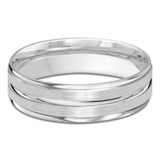 6 MM Satin Finish High Polish Modern Mens Wedding Band in White Gold (MDVB0751)