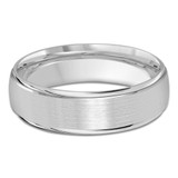 6 MM Satin Finish High Polish Modern Mens Wedding Band in White Gold (MDVB0755)
