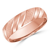 6 MM Modern Mens Wedding Band in Rose Gold (MDVB0769)