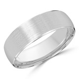 7 MM Satin Finish High Polish Modern Mens Wedding Band in White Gold (MDVB0788)