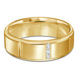 7 MM Diamond Mens Wedding Band in Yellow Gold (MDVB0860)