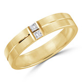 5 MM Diamond Mens Wedding Band in Yellow Gold (MDVB0974)