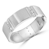 7 MM Diamond Mens Wedding Band in White Gold (MDVB0976)
