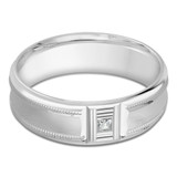 7 MM Diamond Mens Wedding Band in White Gold (MDVB0980)