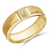 7 MM Diamond Mens Wedding Band in Yellow Gold (MDVB0982)