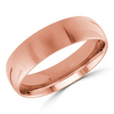 6 MM Comfort Fit Classic Womens Wedding Band in Rose Gold (MDVBC0001-6MM-R)