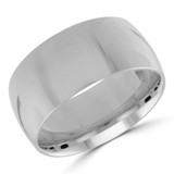 10 MM Comfort Fit Classic Mens Wedding Band in White Gold (MDVBC0002-10MM-W)