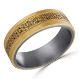 7 MM Alternative Mens Wedding Band in Yellow Tantalum 14K Gold Plated (MDVBA0032)