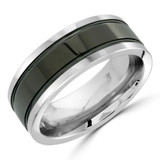 8 MM Alternative Mens Wedding Band in White Tungsten (MDVBA0034)