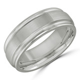 8 MM Alternative Mens Wedding Band in White Tungsten (MDVBA0039)