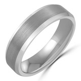 6 MM Alternative Mens Wedding Band in White Tungsten (MDVBA0104)