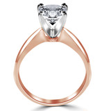 Round Lab Created Diamond Tapered Shank Solitaire Engagement Ring in Rose Gold (MVSLG1005-R)