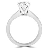 Round Lab Created Diamond Tapered Cathedral Solitaire Engagement Ring in White Gold (MVSLG1011-W)