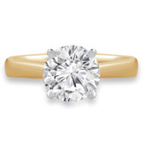 Round Lab Created Diamond Tapered Cathedral Solitaire Engagement Ring in Yellow Gold (MVSLG1017-Y)