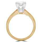 Round Lab Created Diamond Pinched Cathedral Solitaire Engagement Ring in Yellow Gold (MVSLG1026-Y)