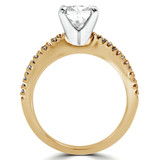 Princess Lab Created Diamond V-Prong Solitaire with Accents Engagement Ring in Yellow Gold (MVSLG1059-Y)