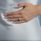 Round Lab Created Diamond Two-Row Rolled Pave Solitaire with Accents Engagement Ring in Yellow Gold (MVSLG1076-Y)