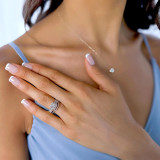 Princess Lab Created Diamond Three-Row Square Halo Engagement Ring and Wedding Band Set Ring in Yellow Gold (MVSLG1111-Y)