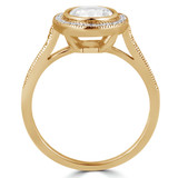 Round Lab Created Diamond Cathedral Bezel Set Round Halo Engagement Ring in Yellow Gold (MVSLG1125-Y)