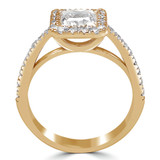 Princess Lab Created Diamond Cathedral Square Halo Engagement Ring in Yellow Gold (MVSLG1129-Y)