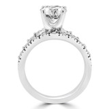 Round Lab Created Diamond Solitaire with Accents Engagement Ring and Wedding Band Set Ring in White Gold (MVSLG1167-W)