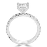 Princess Lab Created Diamond Solitaire with Accents Engagement Ring and Wedding Band Set Ring in White Gold (MVSLG1169-W)