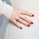 Round Lab Created Diamond Two-Row Solitaire with Accents Engagement Ring in White Gold (MVSLG1181-W)