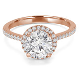 Round Lab Created Diamond Cathedral Round Halo Engagement Ring in Rose Gold (MVSLG1182-R)