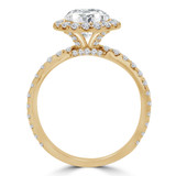 Round Lab Created Diamond Diamond Bridge Round Halo Engagement Ring in Yellow Gold (MVSLG1183-Y)