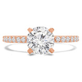 Round Lab Created Diamond Cathedral Solitaire with Accents Engagement Ring in Rose Gold (MVSLG1200-R)