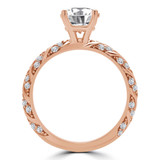 Round Lab Created Diamond Solitaire with Accents Engagement Ring in Rose Gold (MVSLG1206-R)
