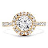 Round Lab Created Diamond Cathedral Round Halo Engagement Ring in Yellow Gold (MVSLG1226-Y)