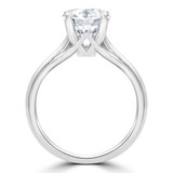 Round Lab Created Diamond Solitaire Engagement Ring in White Gold (MVSLG1248-W)