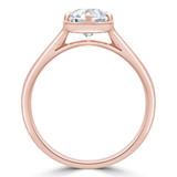 Round Lab Created Diamond 6-Prong Hexagonal Cathedral Open Bridge Solitaire Engagement Ring in Rose Gold (MVSLG1249-R)