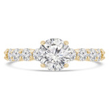 Round Lab Created Diamond Shared Prong Solitaire with Accents Engagement Ring in Yellow Gold (MVSLG1251-Y)