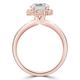 Round Lab Created Diamond Floral Oval Halo Engagement Ring in Rose Gold (MVSLG1258-R)