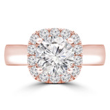 Round Lab Created Diamond Cathedral Cushion Halo Engagement Ring in Rose Gold (MVSLG1263-R)