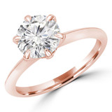 Round Lab Created Diamond 6-Prong Knife Edge Solitaire Engagement Ring in Rose Gold (MVSLG1282-R)