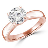 Round Lab Created Diamond Tapered Solitaire Engagement Ring in Rose Gold (MVSLG1283-R)