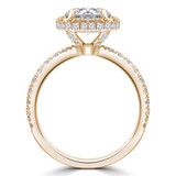 Round Lab Created Diamond Cushion Rollover Halo Engagement Ring in Yellow Gold with Accents (MVSLG1291-Y)