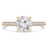 Round Lab Created Diamond Solitaire with Accents Engagement Ring in Yellow Gold (MVSLG1294-Y)