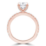 Round Lab Created Diamond Diamond Prongs Solitaire with Accents Engagement Ring in Rose Gold (MVSLG1303-R)