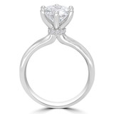 Round Lab Created Diamond 6-Prong Hidden Halo Solitaire with Accents Engagement Ring in White Gold (MVSLG1304-W)