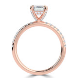 Emerald Lab Created Diamond Hidden Halo Solitaire with Accents Engagement Ring in Rose Gold (MVSLG1313-R)