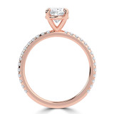 Oval Lab Created Diamond Open Bridge Solitaire with Accents Engagement Ring in Rose Gold (MVSLG1321-R)