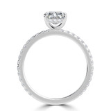 Radiant Lab Created Diamond Hidden Halo Solitaire with Accents Engagement Ring in White Gold (MVSLG1325-W)