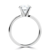 Round Lab Created Diamond Tapered Solitaire Engagement Ring in White Gold (MVSLG1336-W)